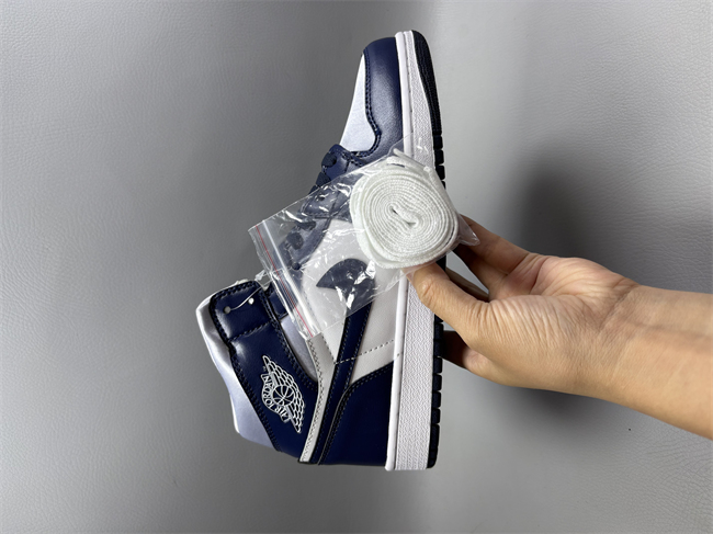 Men's Running Weapon Air Jordan 1 Navy/White Shoes 0733